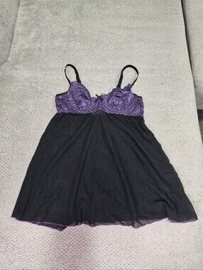 Babydoll With Purple Lace And Underwire
